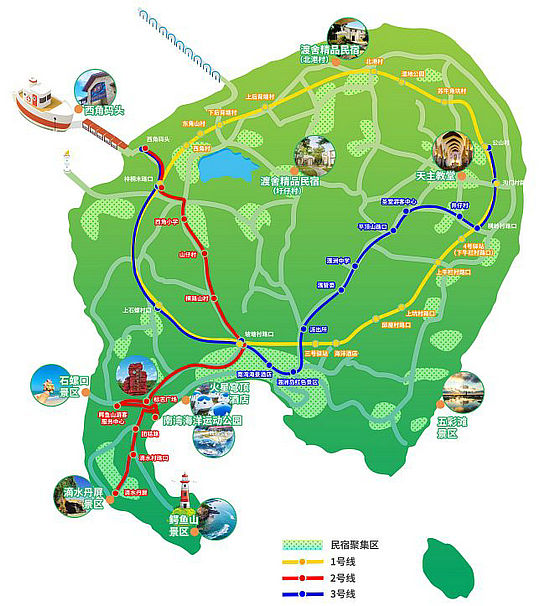 涠洲岛住宿分布